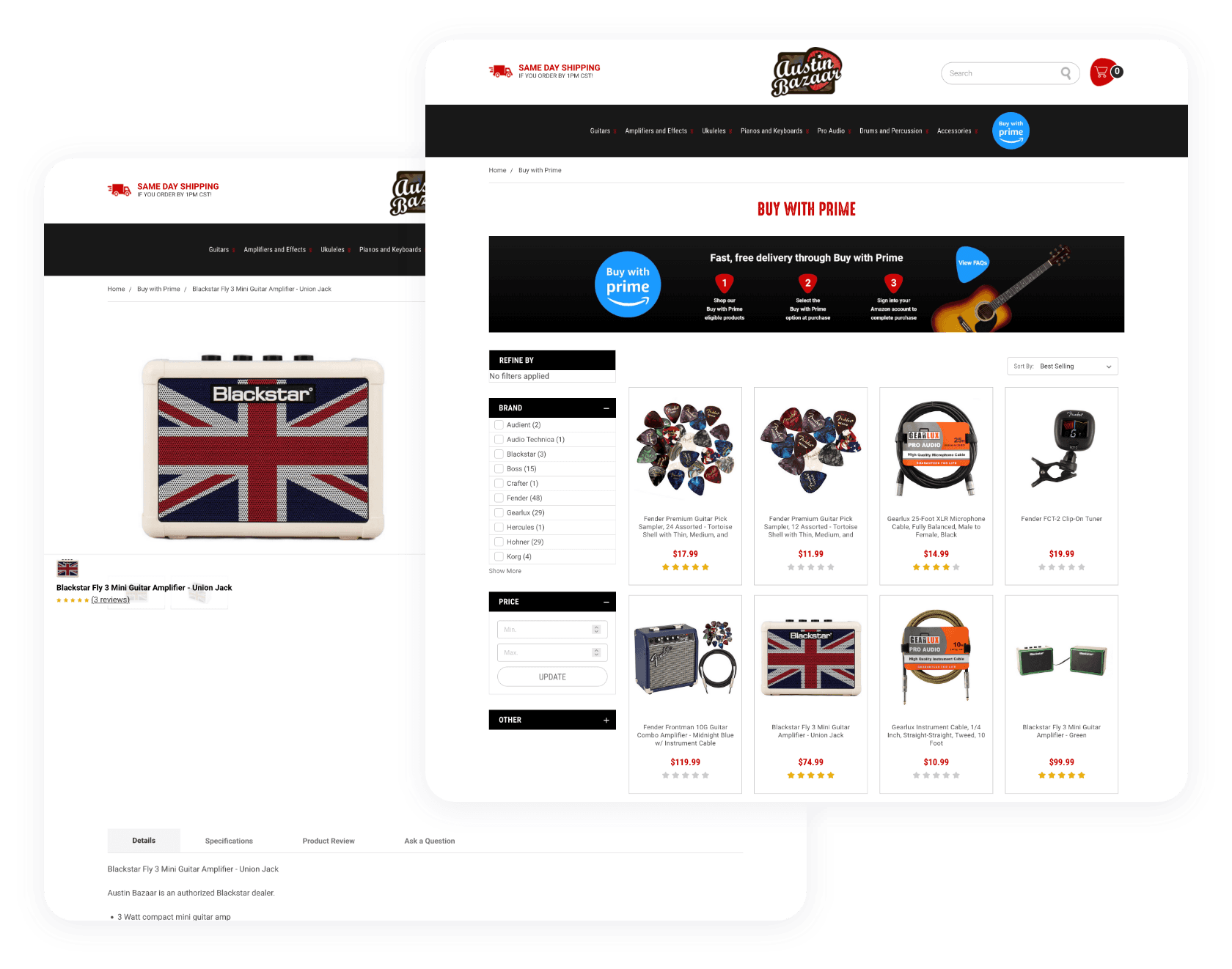 buy with prime integrated in online store