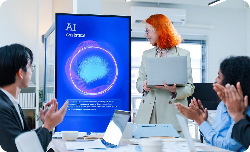 ai integration for presentation, team discussing ai assistant strategy
