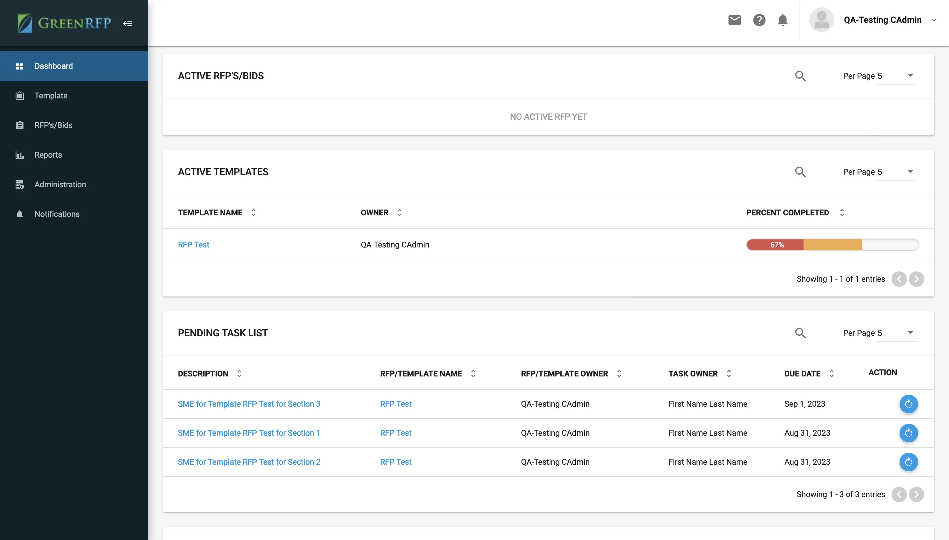 Developed application UI